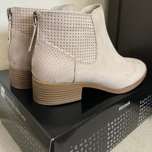 suede nude booties